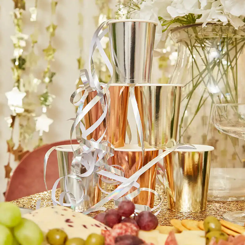Assorted Metallics - Paper Party Cups (x8) Own Brand