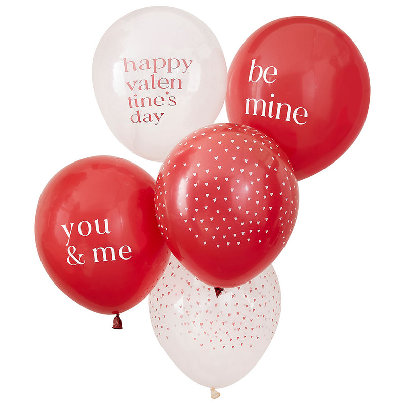 Valentine's Day You & Me Latex Balloons (x5)