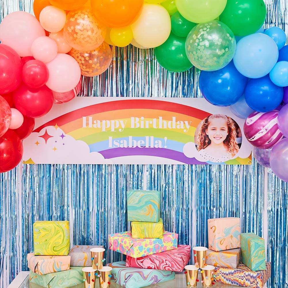 Rainbow Personalised Party Banner Personalised Banner