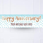 Blue Confetti Anniversary Personalised Party Banner