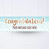 Blue Confetti Congratulations Personalised Party Banner No Personalised Banner