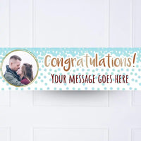 Blue Confetti Congratulations Personalised Party Banner Yes Personalised Banner
