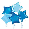 Inflated Balloon Bunch - Blue Stars Personalised Balloons