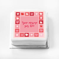 Personalised Photo Cake - Photo Heart Collage Message Small Personalised Cake