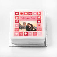 Personalised Photo Cake - Photo Heart Collage Personalised Cake