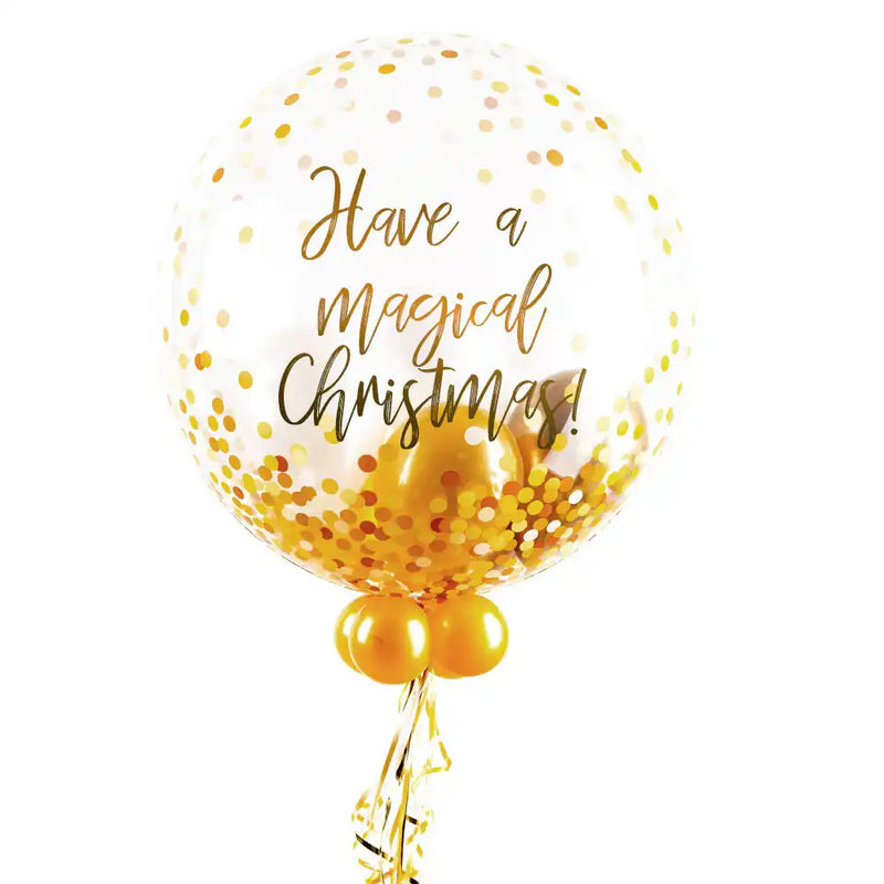Personalised Bubble Balloon in a Box - Elegant Gold Dots Personalised Balloons