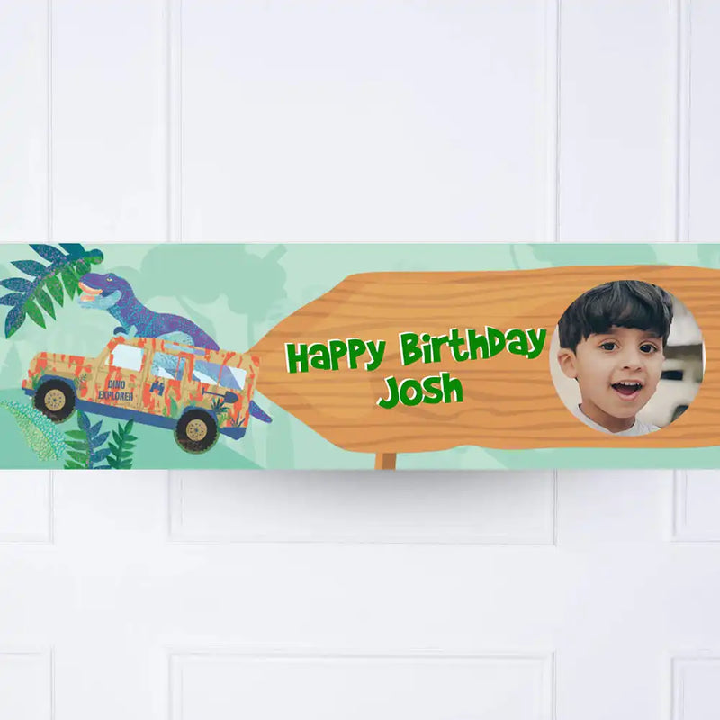 Dino Explorer Personalised Party Banner Personalised Banner