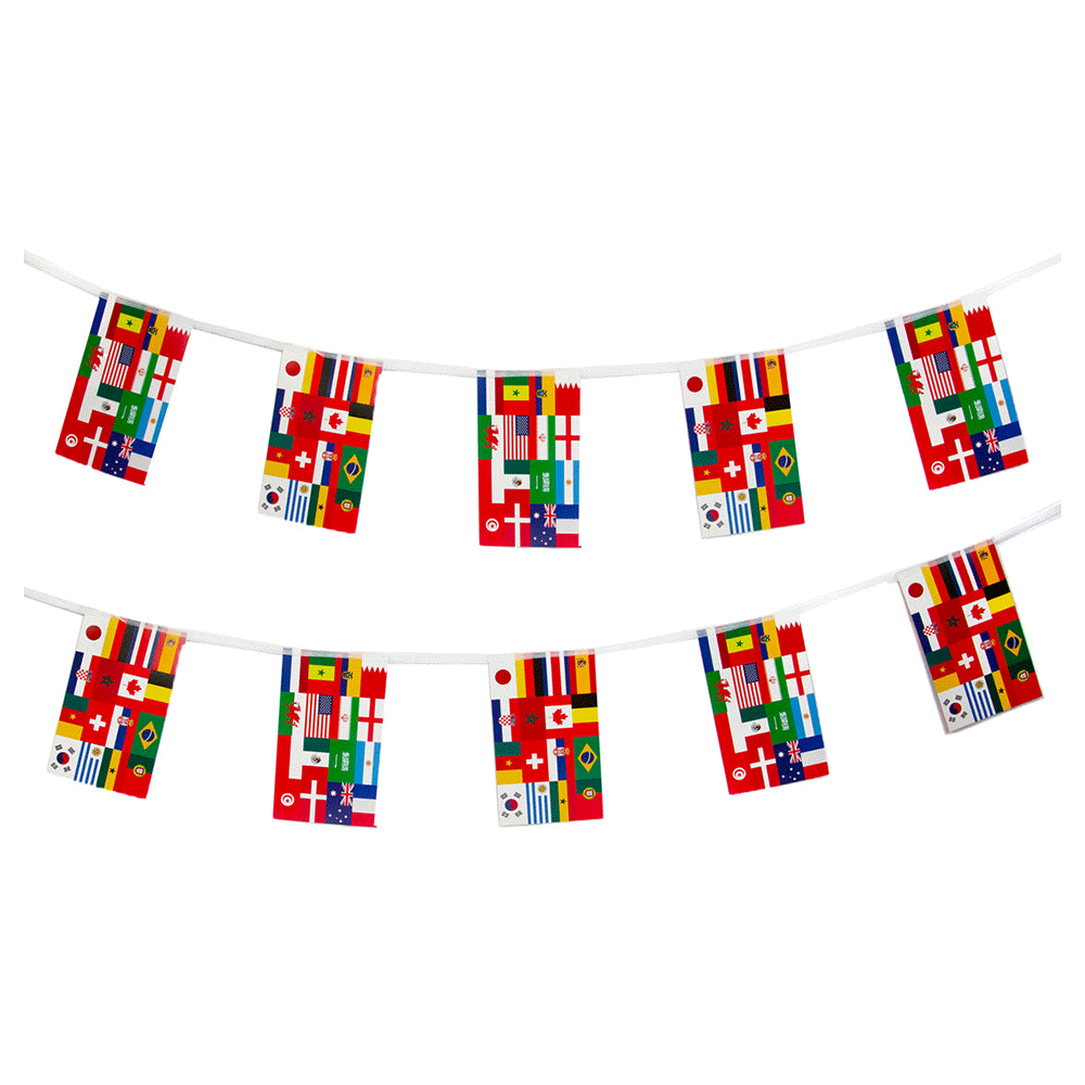 Sporting Nations Flag Bunting (3m) Kids Party