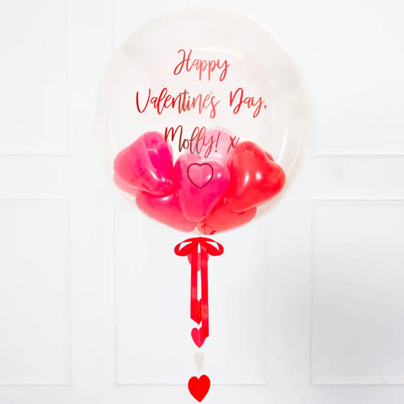 Personalised Heart Filled Bubble Balloon in a Box – Mini Balloons Personalised Balloons