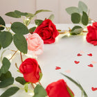 Rose Garland With String Lights