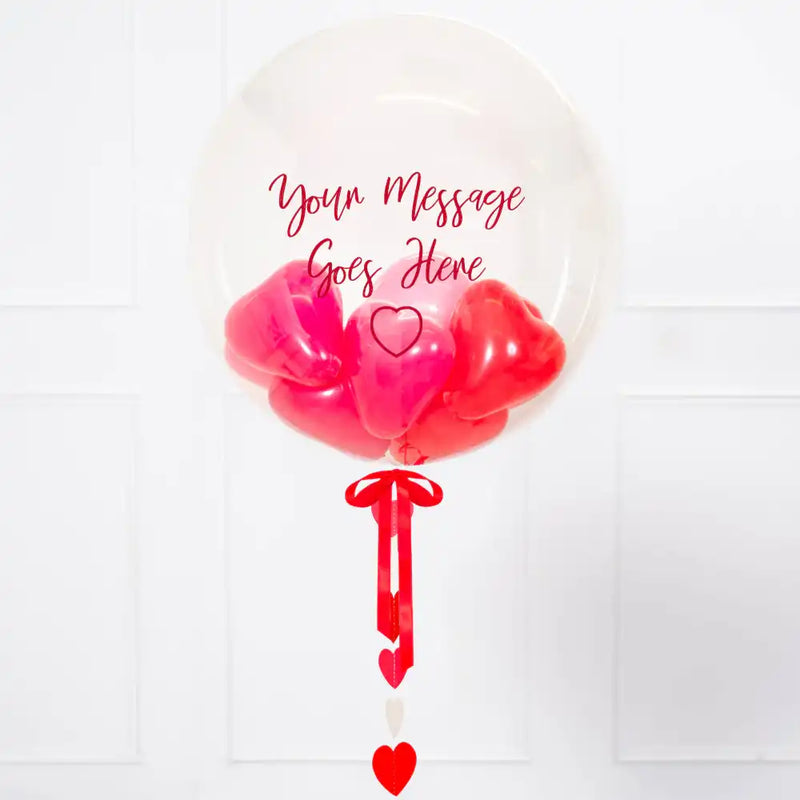 Personalised Heart Filled Bubble Balloon in a Box – Mini Balloons Personalised Balloons