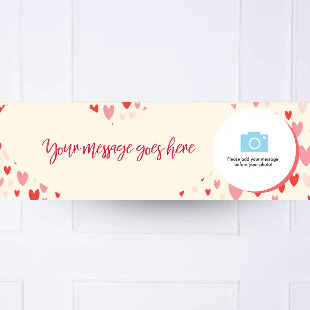 Heart Confetti Personalised Party Banner Personalised Banner