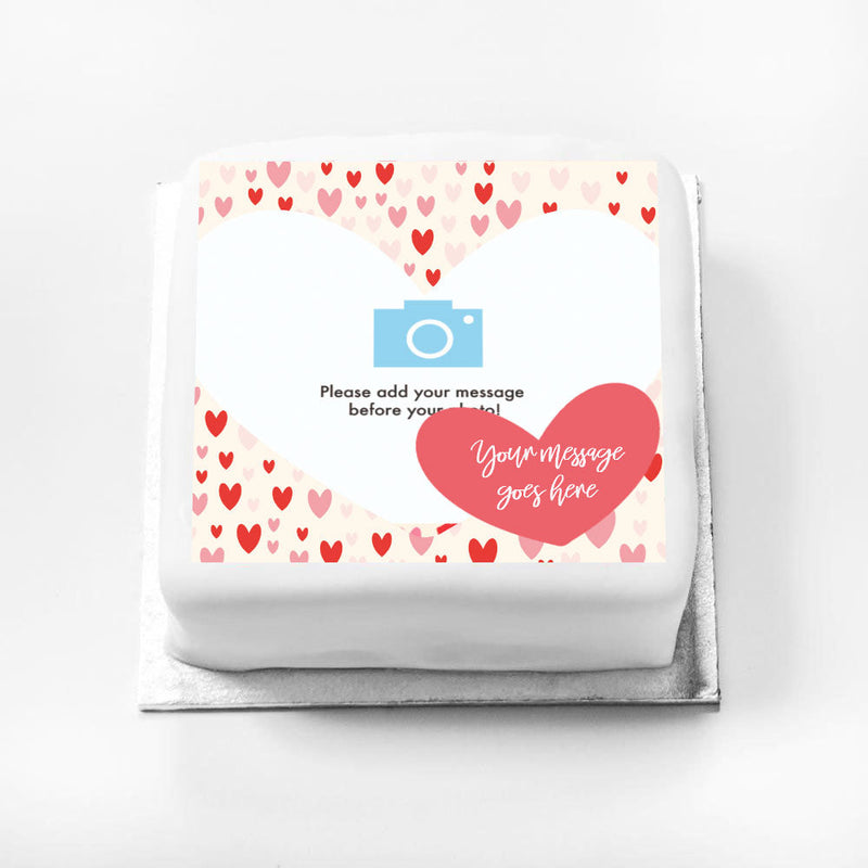 Personalised Photo Cake - Heart Confetti