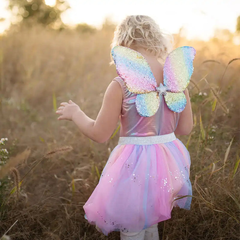 Rainbow Sequins Skirt, Wings and Wand Kids Party