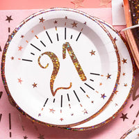 21st Birthday Rose Gold Paper Plates (x10) Milestone