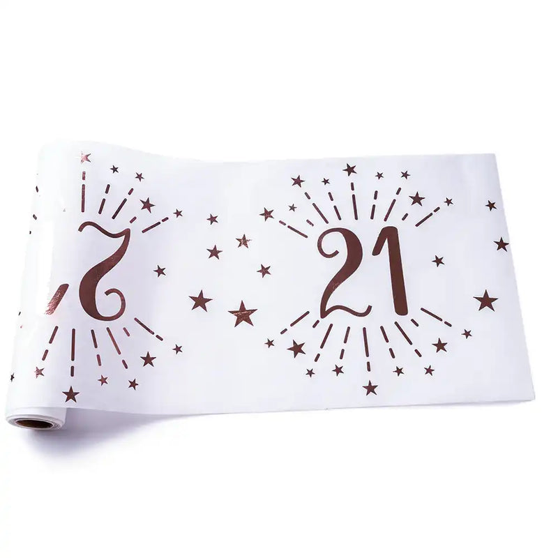 21st Birthday Rose Gold Party Table Runner (5m) Milestone