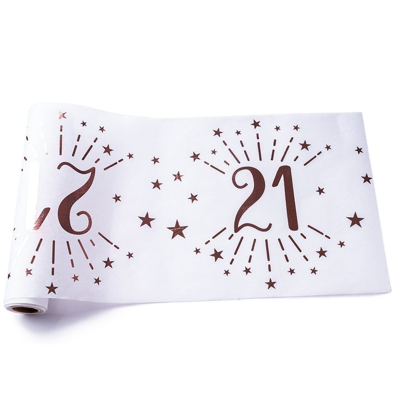 21st Birthday Rose Gold Party Table Runner (5m)