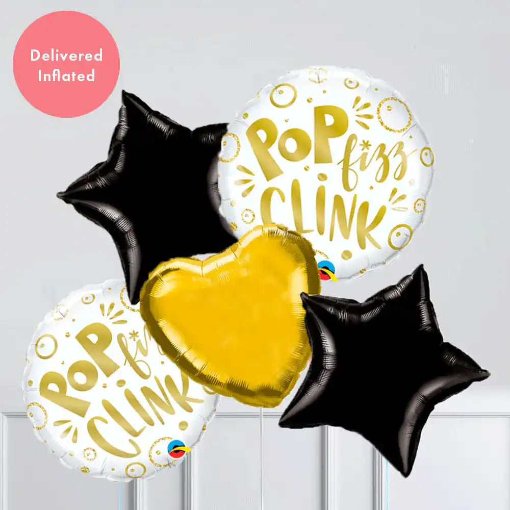 Inflated Balloon Bunch - Pop, Fizz, Clink Personalised Balloons
