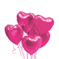 Inflated Balloon Bunch - Pink Hearts Personalised Balloons