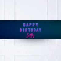 Neon Birthday Personalised Party Banner Personalised Banner