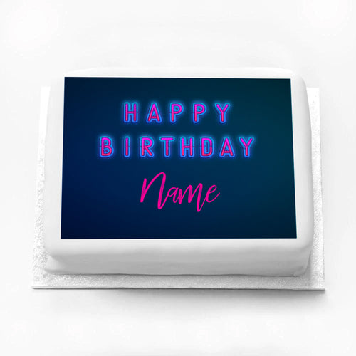Personalised Birthday Cake - Neon
