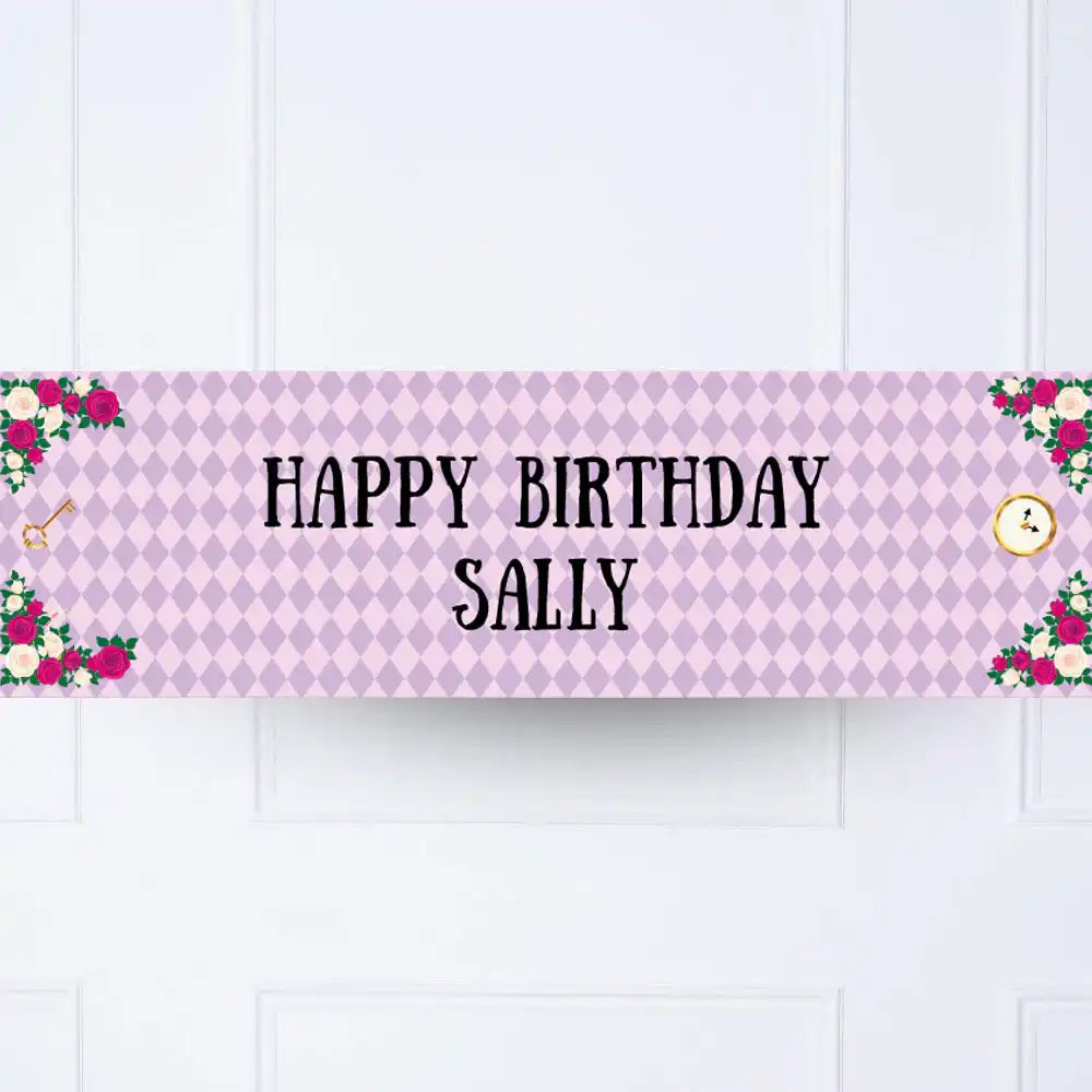 Alice in Wonderland Personalised Party Banner Personalised Banner