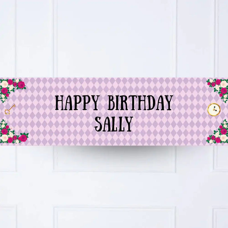Alice in Wonderland Personalised Party Banner Personalised Banner