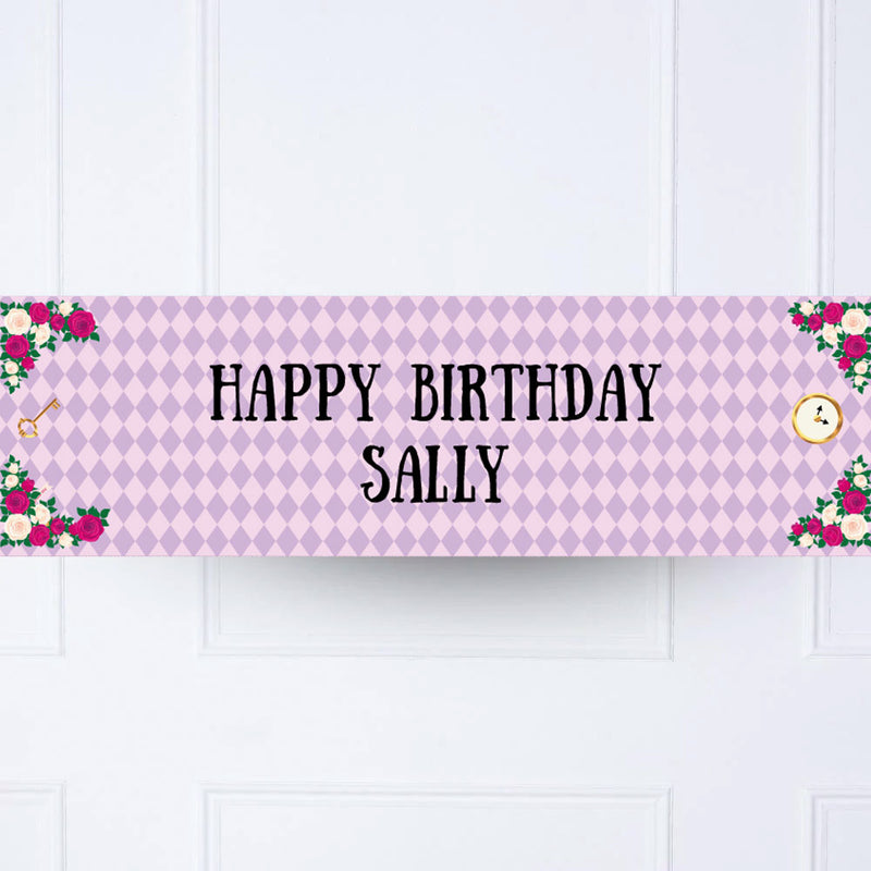 Alice in Wonderland Personalised Party Banner