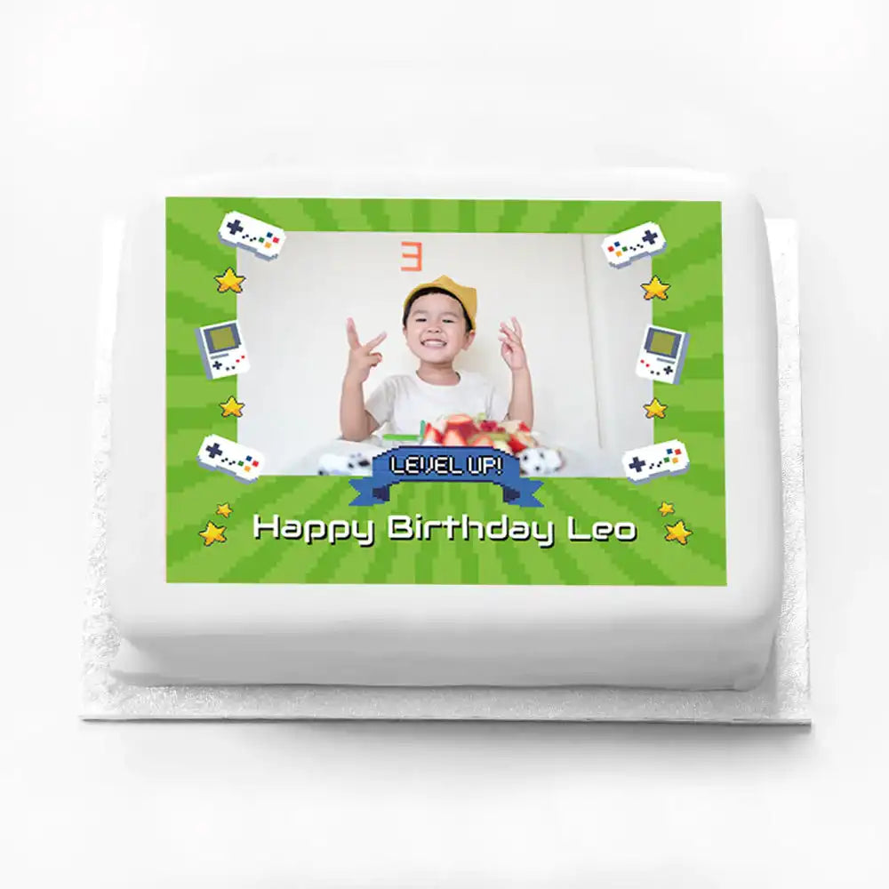 Personalised Photo Cake - Game On! Personalised Cake