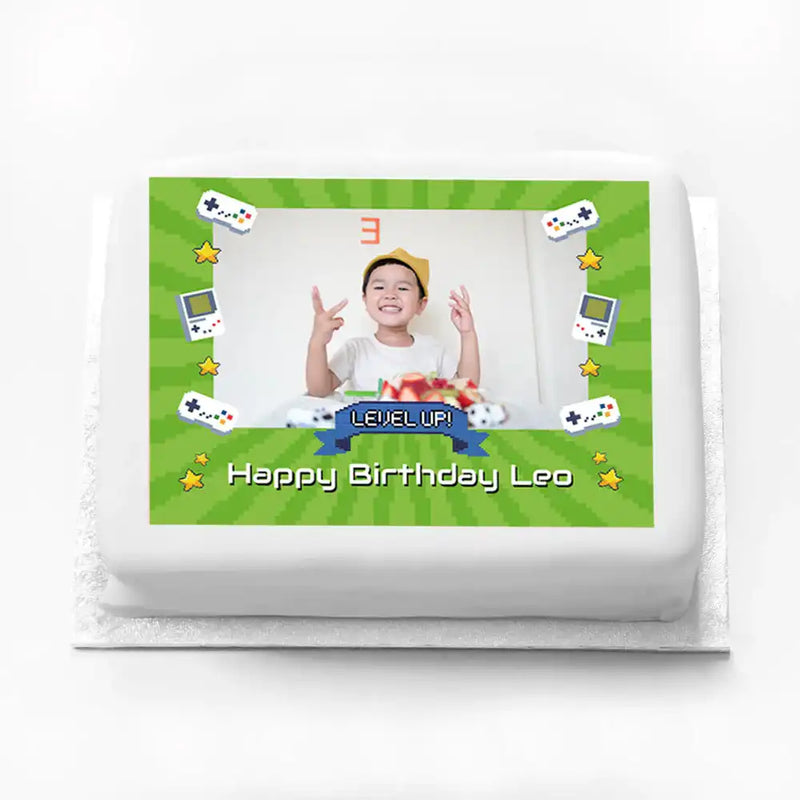 Personalised Photo Cake - Game On! Personalised Cake