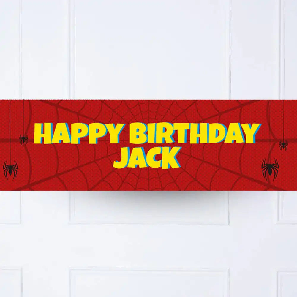 Spiderman Personalised Party Banner Personalised Banner