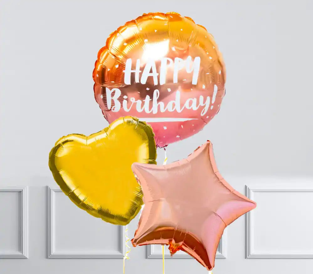Ombre 3 Inflated Balloons - £19.99 Personalised Balloons