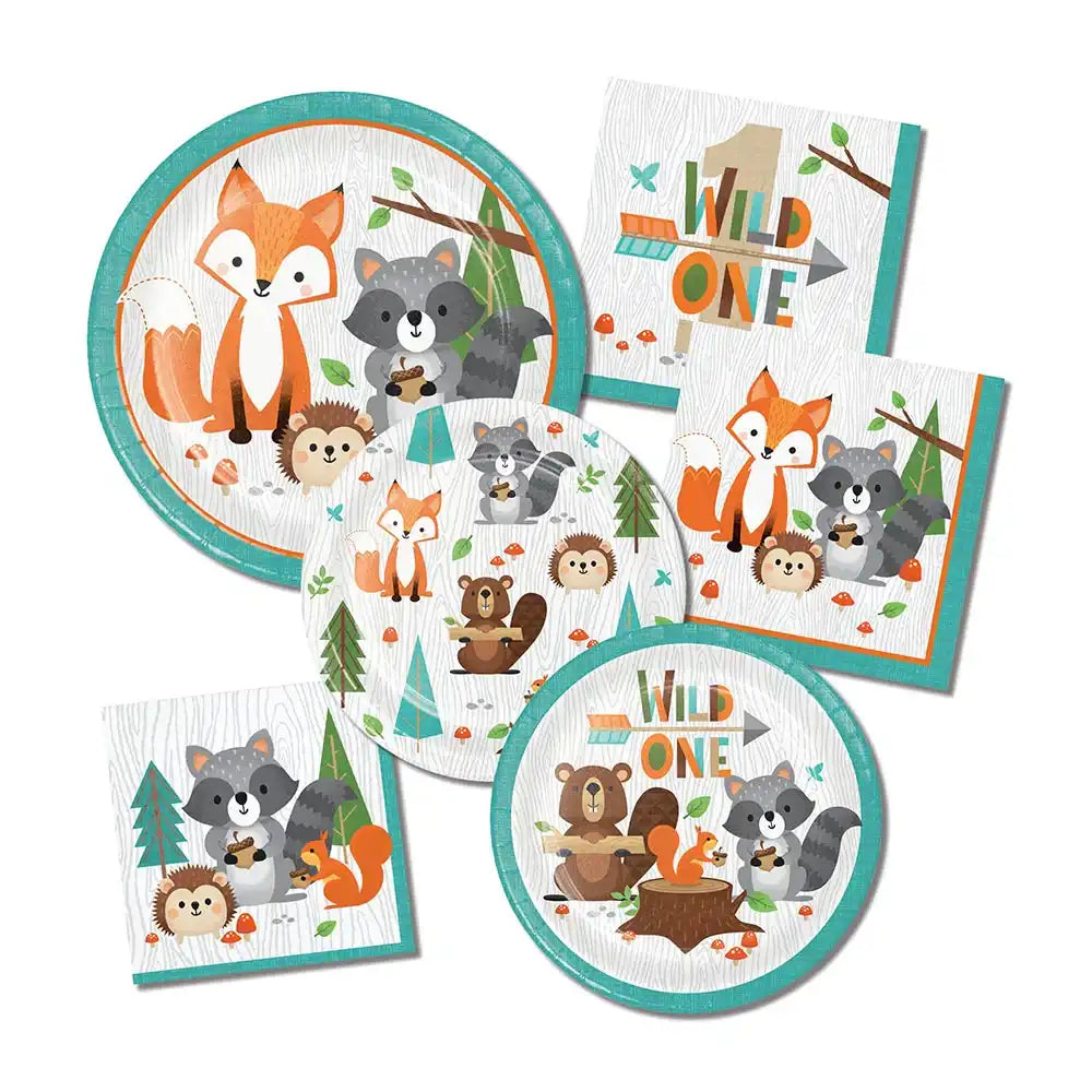Woodland Animals Small Paper Plates (x8) Kids Party