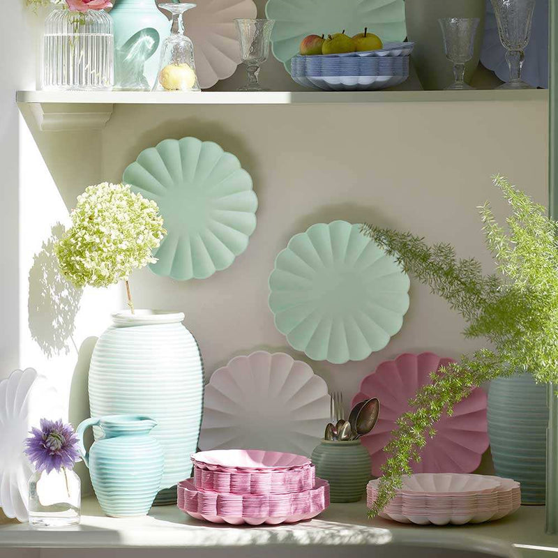 Large Multicolor Compostable Scalloped Party Plates (x8) General Party