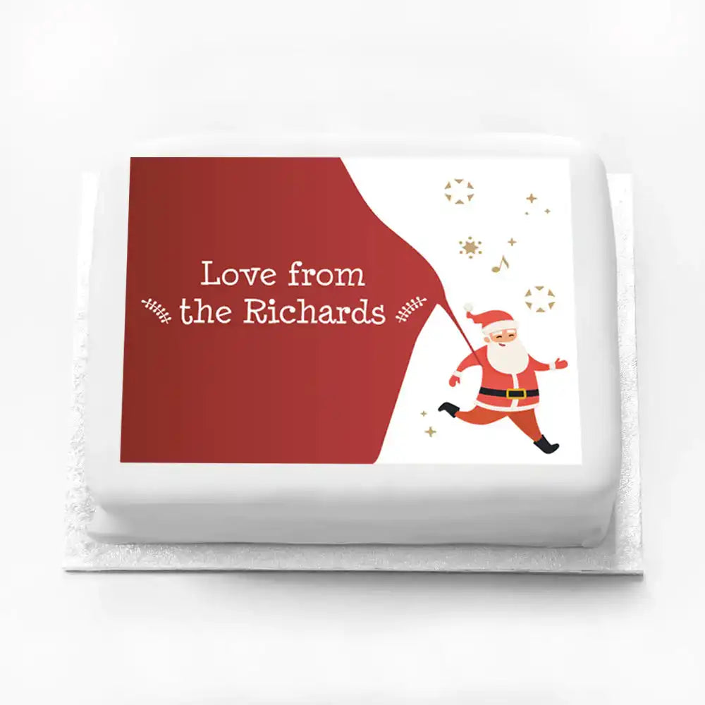 Personalised Photo Cake - Santa on the Run Personalised Cake