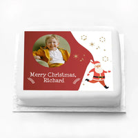 Personalised Photo Cake - Santa on the Run Personalised Cake