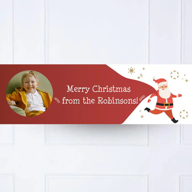 Santa on the Run Personalised Party Banner Personalised Banner