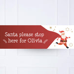 Santa on the Run Personalised Party Banner