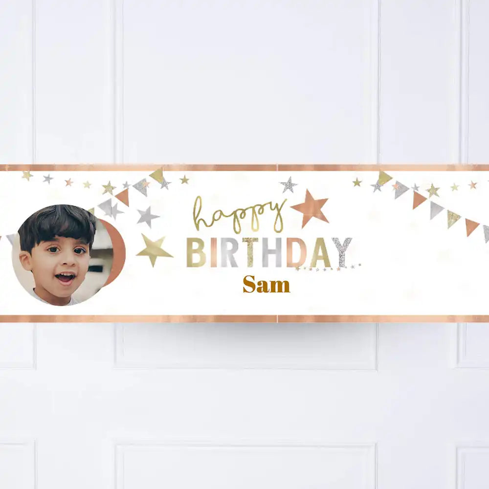 Mixed Metallics Personalised Party Banner Personalised Banner