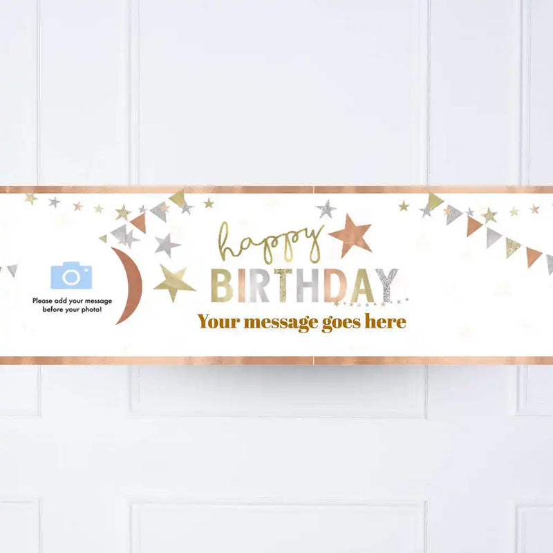 Mixed Metallics Personalised Party Banner Personalised Banner