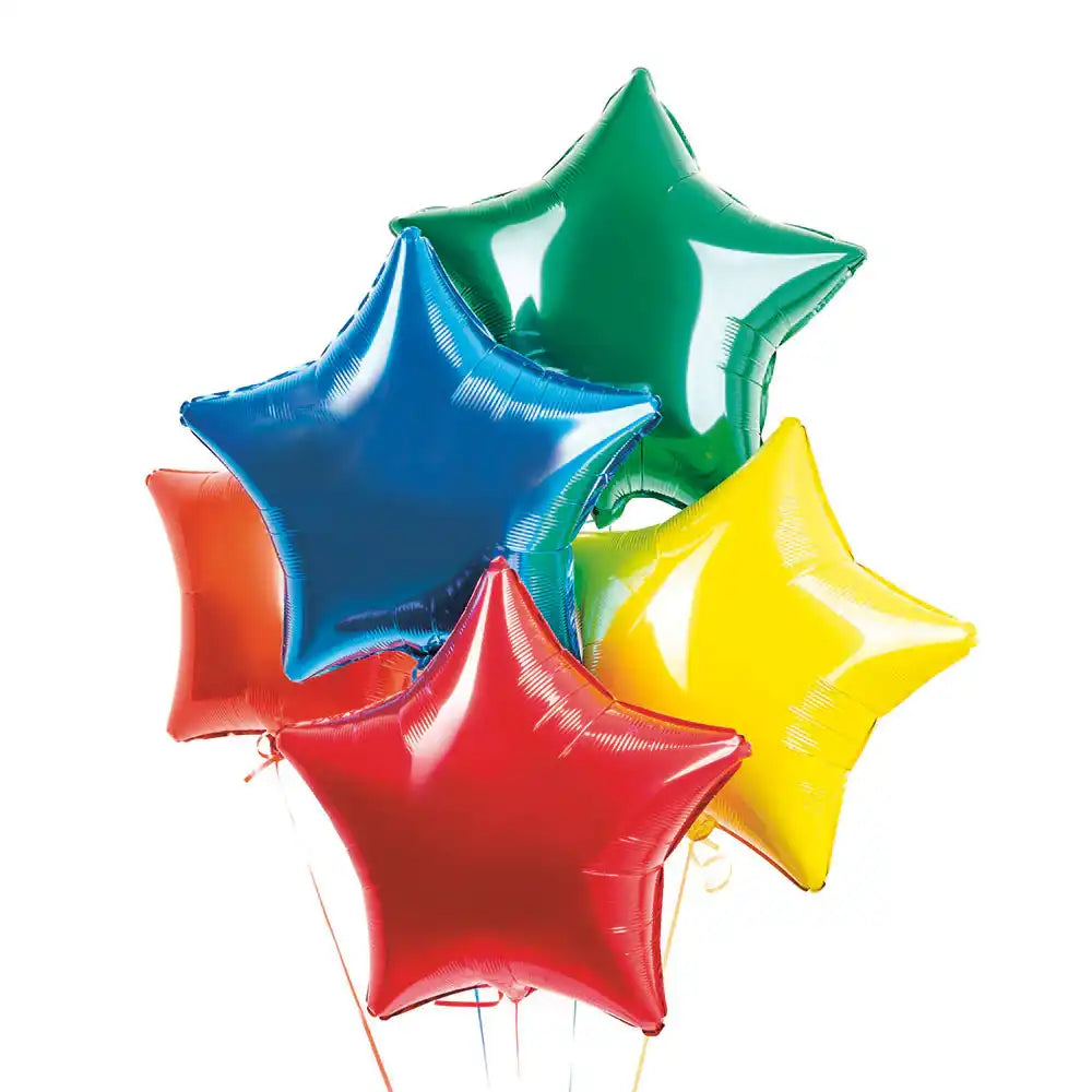 Inflated Balloon Bunch - Rainbow Stars Personalised Balloons