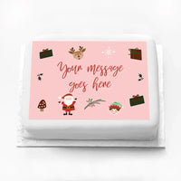 Personalised Photo Cake - Christmas Characters Message only Personalised Cake