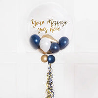 Personalised Bubble Balloon in a Box - Navy Luxe Personalised Balloons