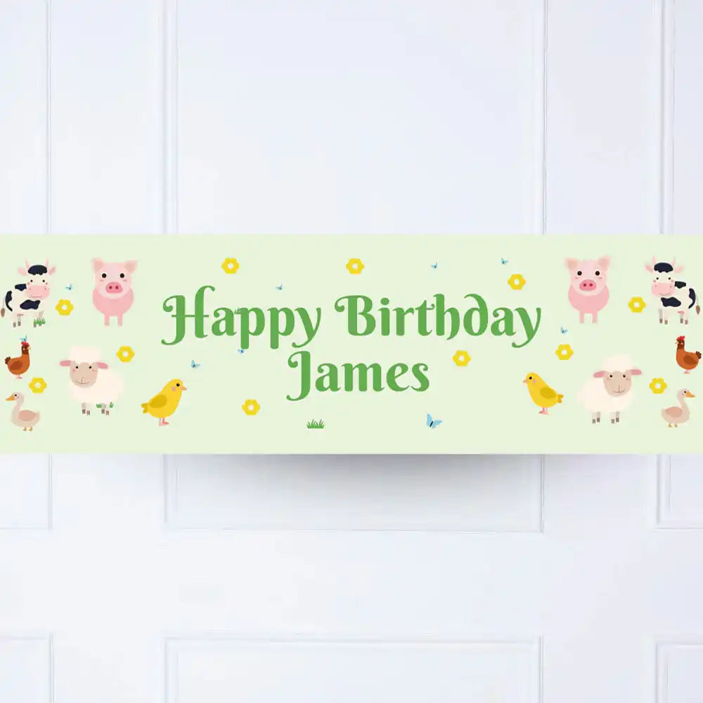 On The Farm Personalised Party Banner Personalised Banner