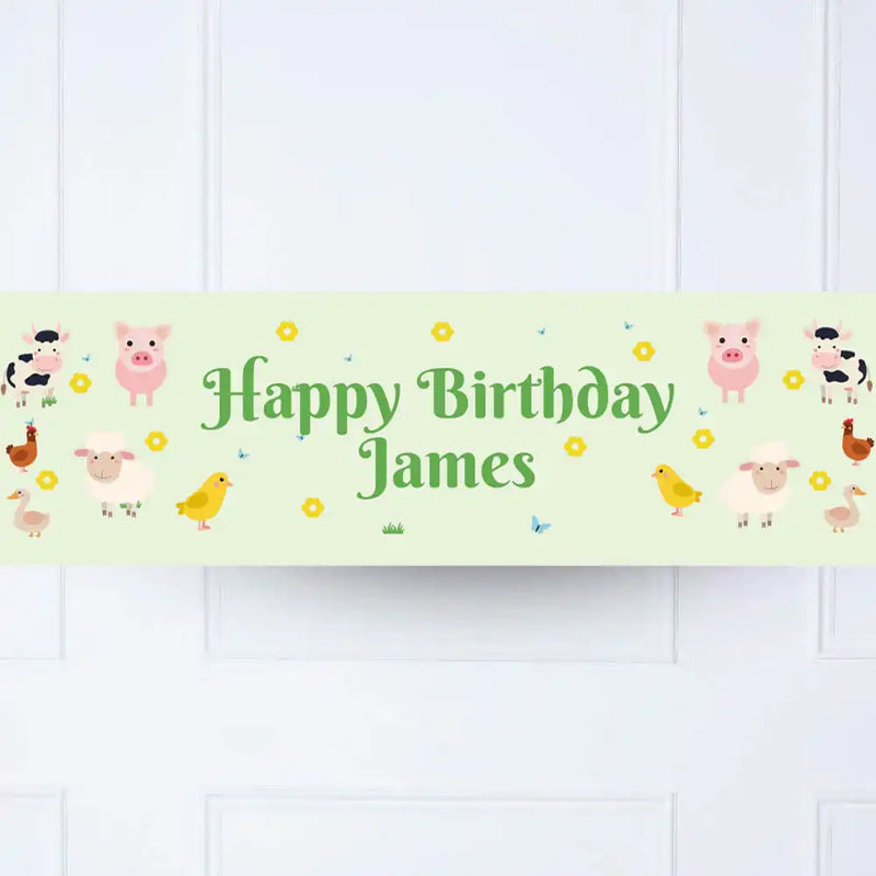 On The Farm Personalised Party Banner Personalised Banner