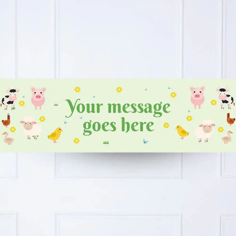 On The Farm Personalised Party Banner No None Personalised Banner