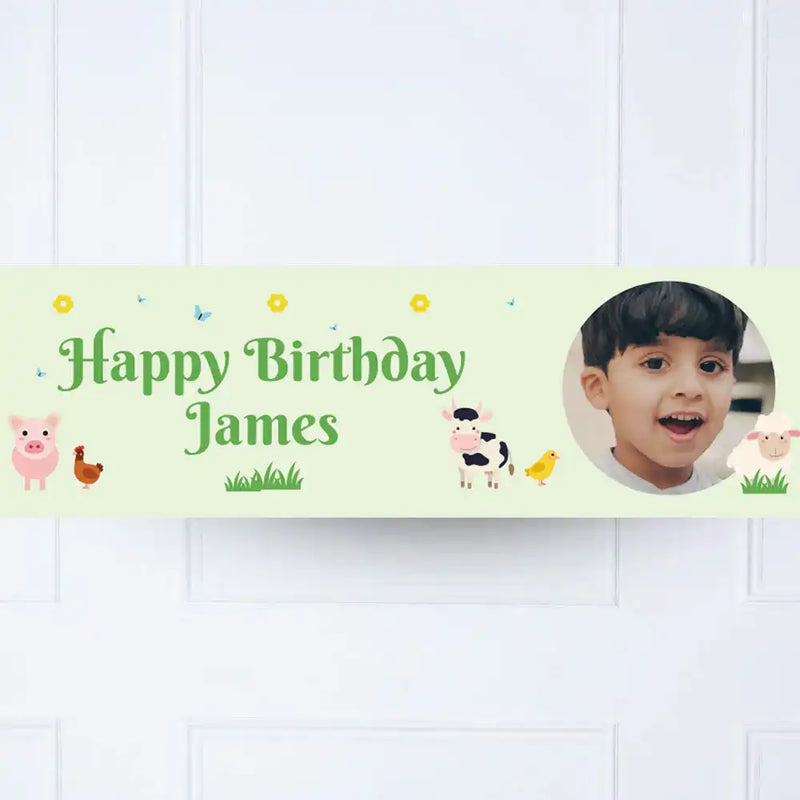 On The Farm Personalised Party Banner Personalised Banner