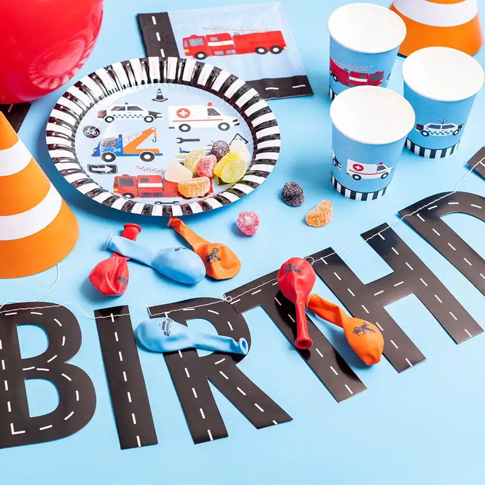 On the Road Cone Hats (x8) Kids Party