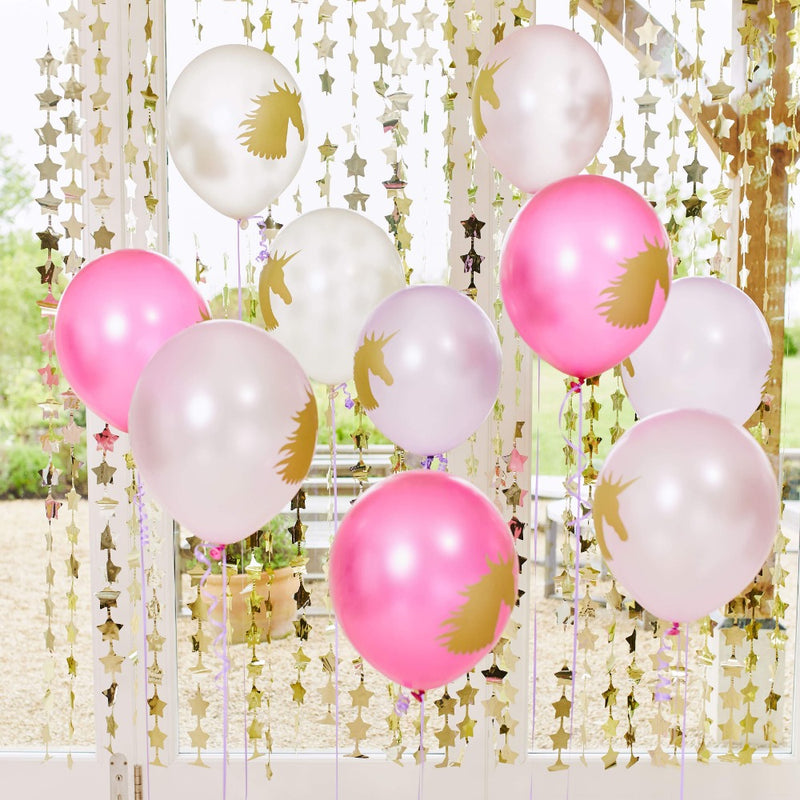 Unicorn Fairy Princess Latex Balloons (x12)