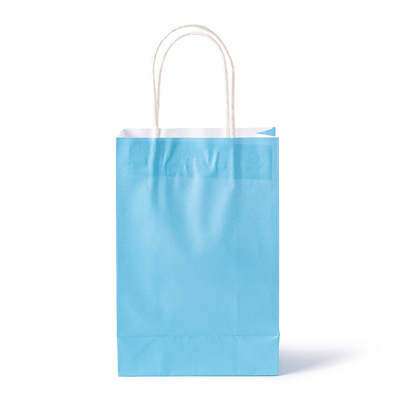 Pale Blue Party Bags with Handles x12